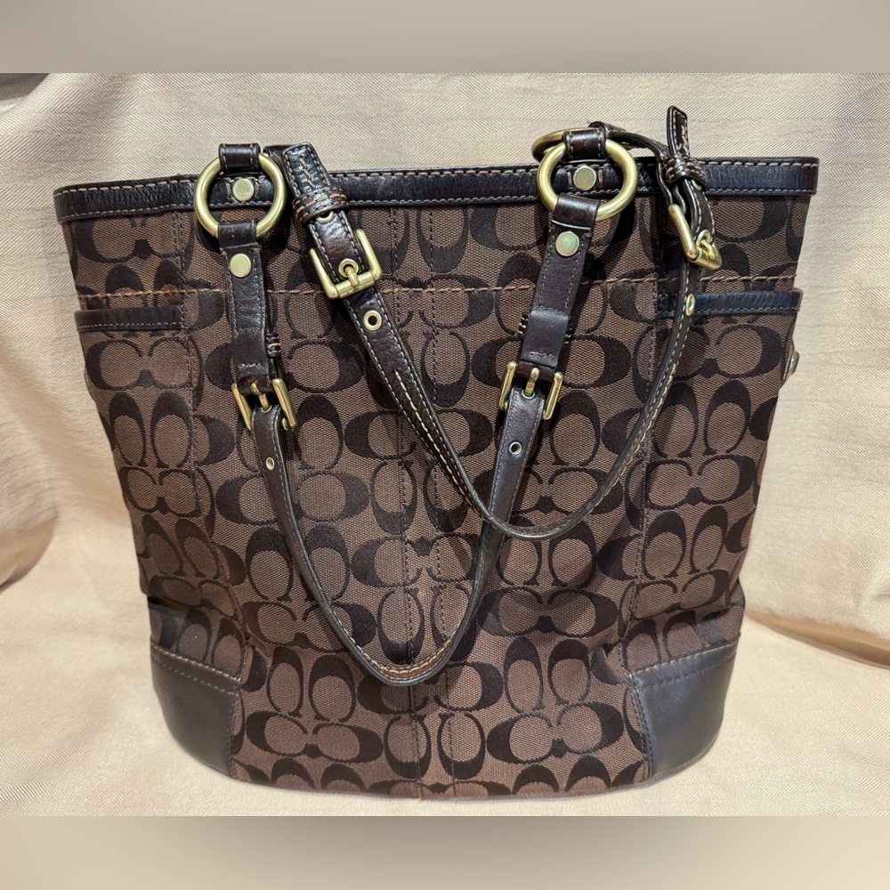 Coach Brown Signature Tote Bag EUC